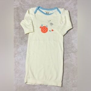 Baby Soy Cream and Blue Infant Gown